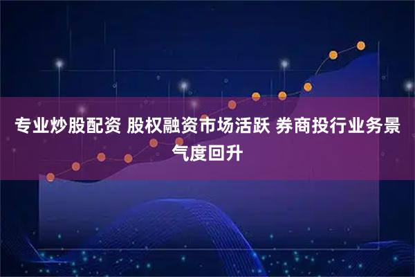 专业炒股配资 股权融资市场活跃 券商投行业务景气度回升
