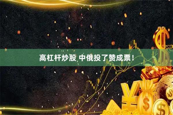 高杠杆炒股 中俄投了赞成票！