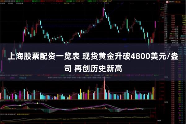 上海股票配资一览表 现货黄金升破4800美元/盎司 再创历史新高