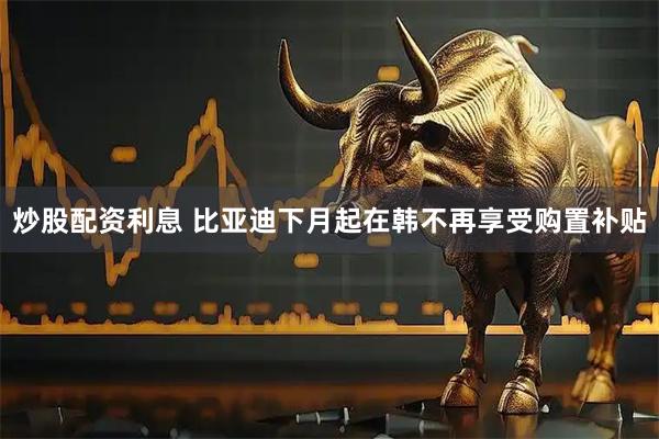 炒股配资利息 比亚迪下月起在韩不再享受购置补贴